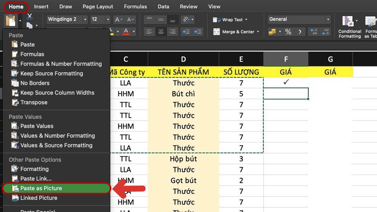  chụp ảnh màn hình trong Excel