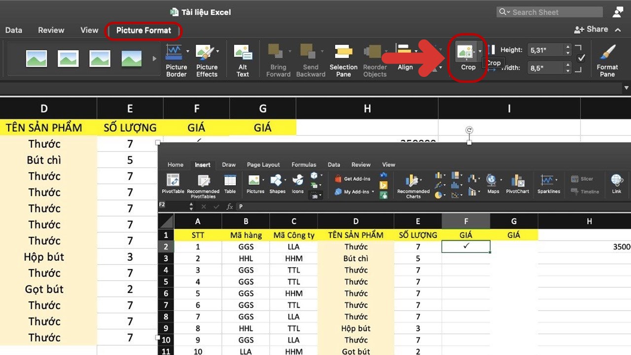  chụp ảnh màn hình trong Excel: