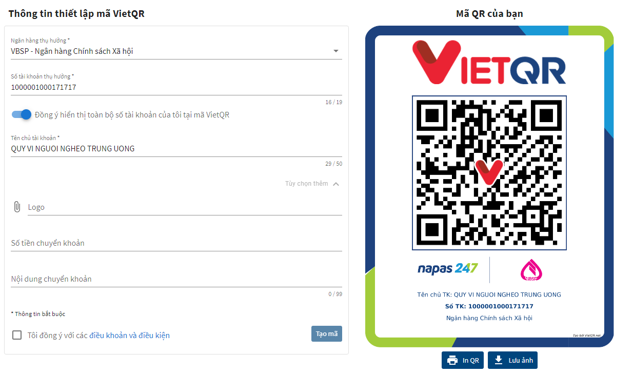 Hướng dẫn tạo mã QR từ VietQR