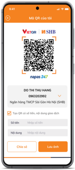 Hướng dẫn tạo mã QR SHB