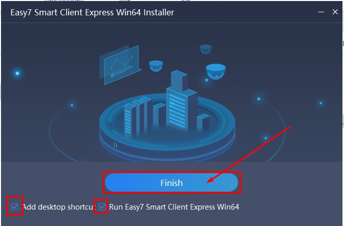 Kết thúc quá trình cài đặt Easy7 Smart Client Express