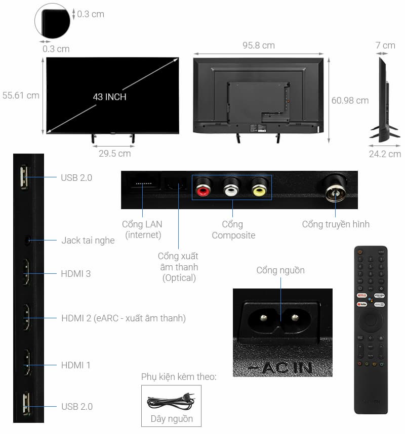 Tivi Xiaomi 43 inch 4K L43M8-A2SEA