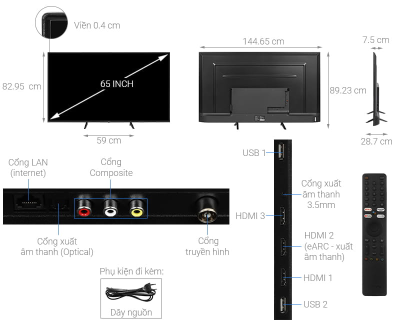 Tivi Xiaomi 65 inch L65M8-A2SEA
