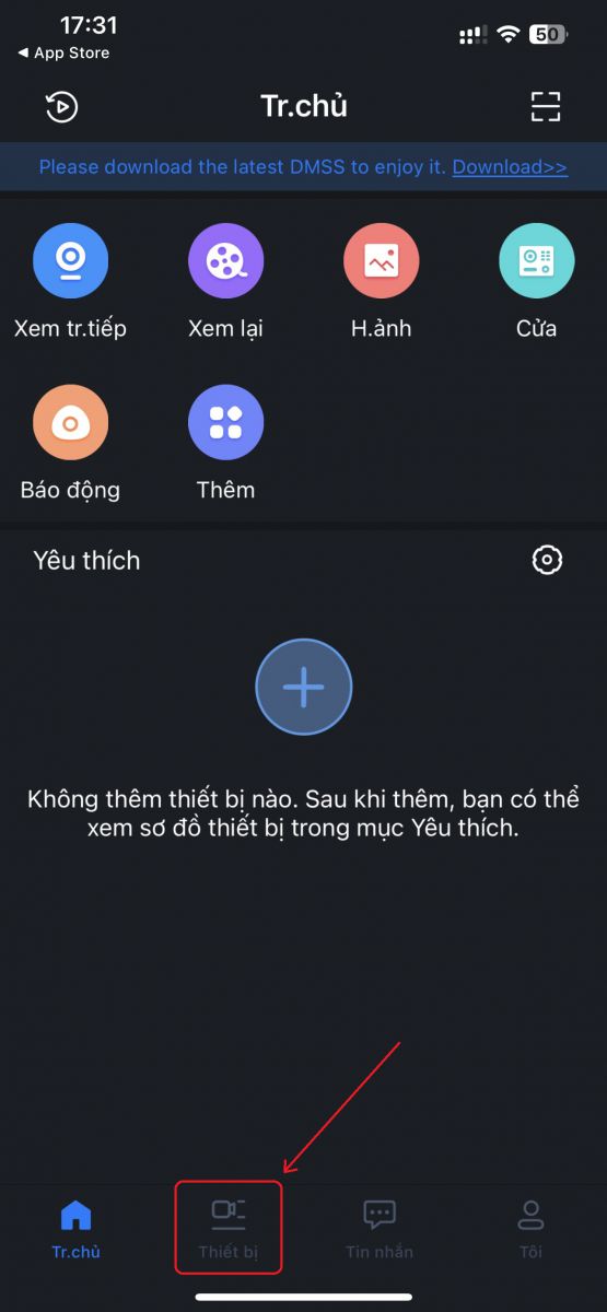 Lựa chọn phần quản lý thiết bị như hình