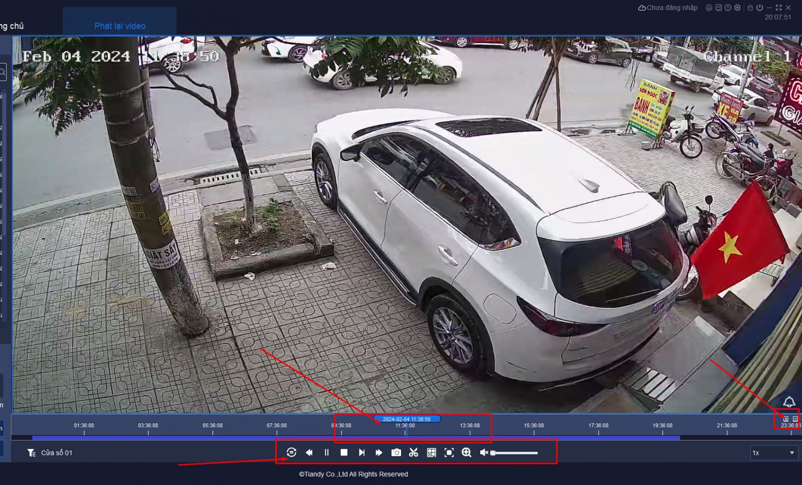 Các lựa chọn và thao tác xem lại camera