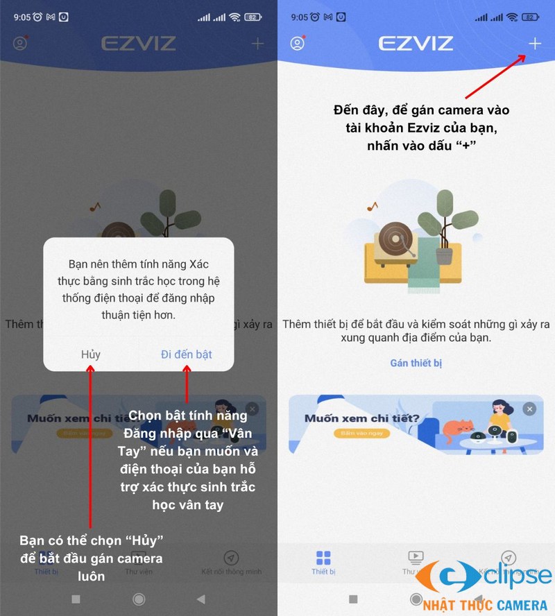 cách cài đặt camera ezviz