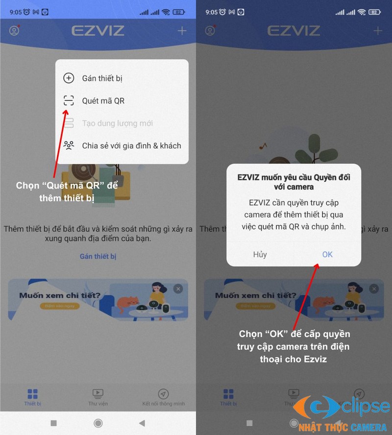 cách cài đặt camera ezviz