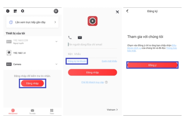 đăng ký tài khoản hik connect
