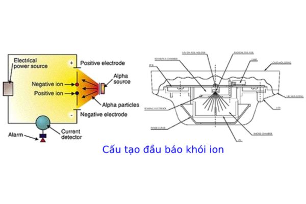 Cấu tạo đầu báo khói ion 