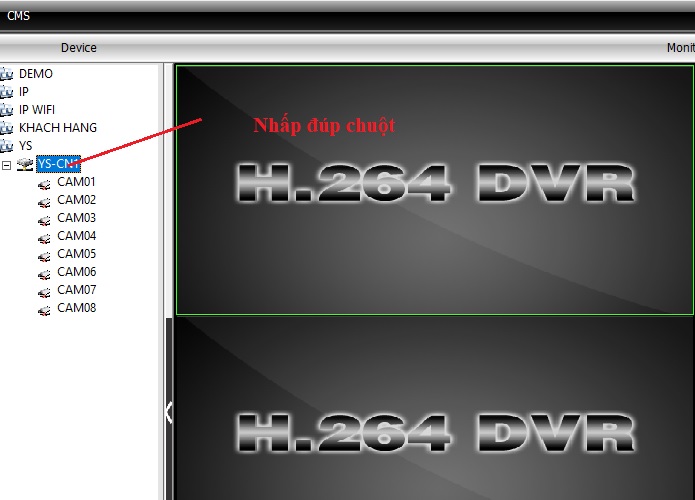 Hướng dẫn xem trực tiếp camera trên phần mềm CMS