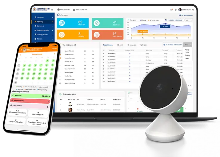 Achamcong - Phần mềm chấm công AI, quản lý nhân sự pro 4.0