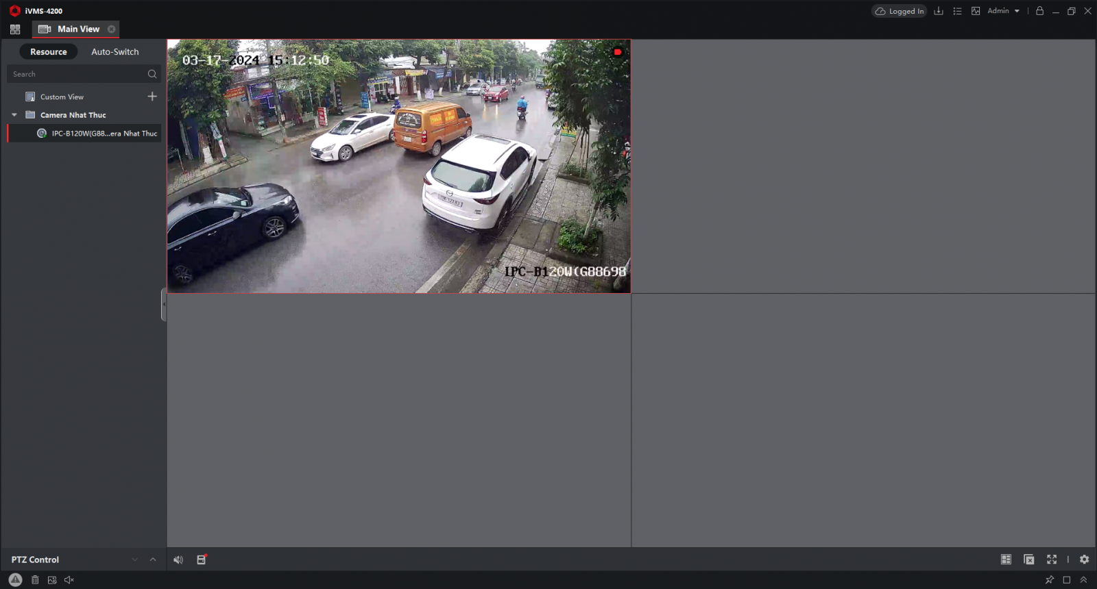 Giao diện live view trên IVMS4200