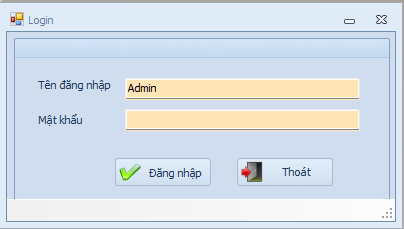 Nhấp nút đăng nhập để vào giao diện phần mềm
