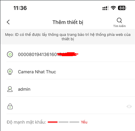 Thêm thiết bị bằng ID