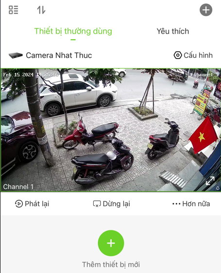 Giao diện khi quan sát 1 camera