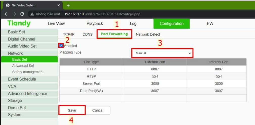 Thiết lập Port Forwarding