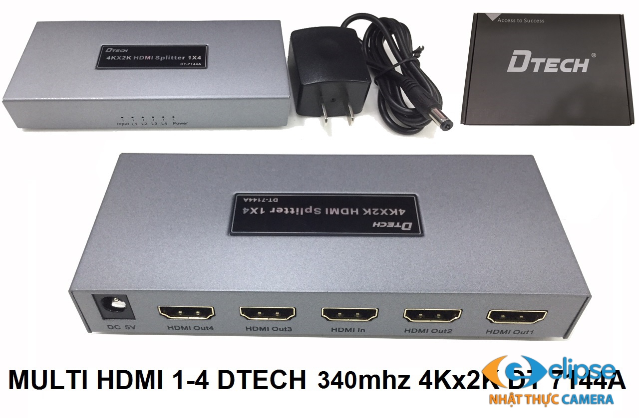 DTECH Bộ chia HDMI 1-4, 4K DT-7144A