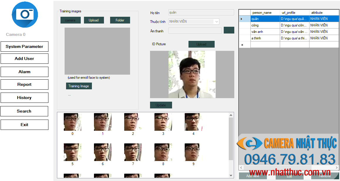 Phần mềm quản lý nhận dạng khuôn mặt