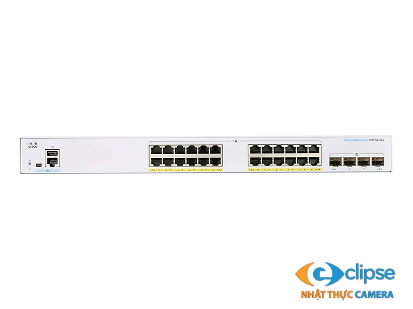 Switch PoE 24 cổng CISCO CBS250-24FP-4G-EU