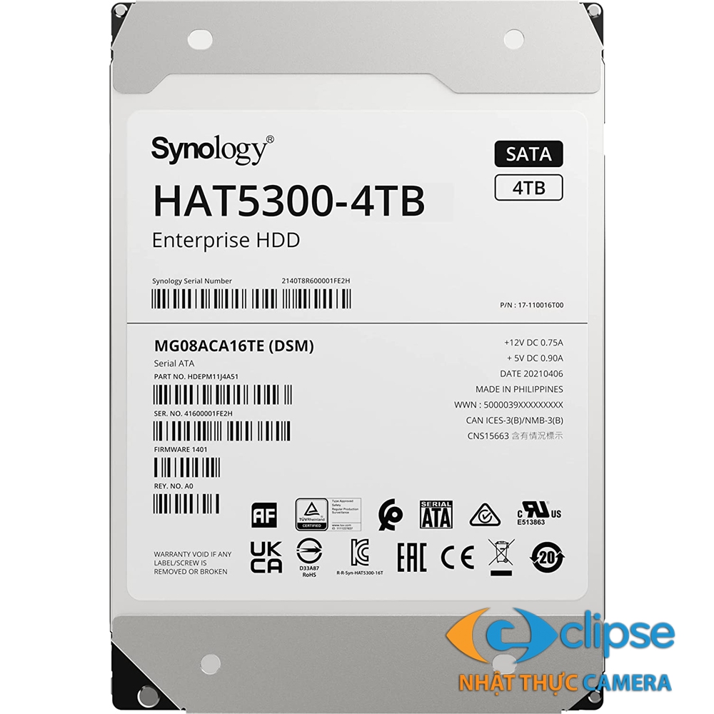 Ổ cứng Synology HAT5300-4T 4TB 3.5” Enterprise-Grade SATA HDD