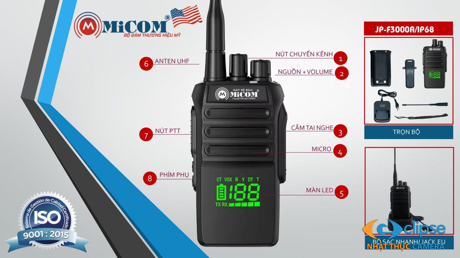 Máy bộ đàm cầm tay MiCOM JP-F3000-A