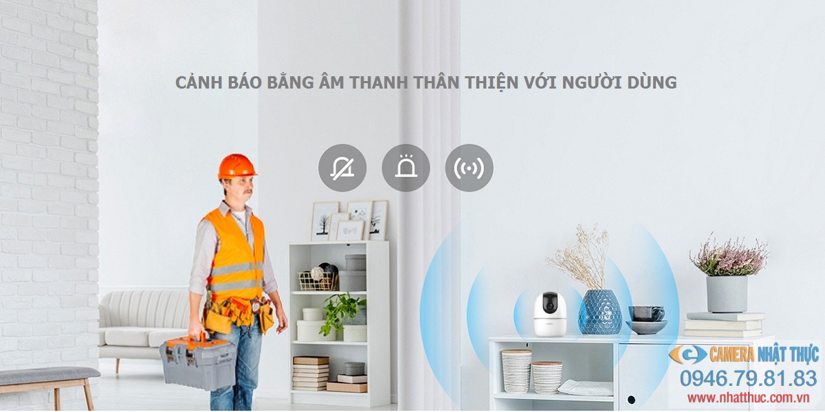 Imou IPC-A22EP-G-V2 tích hợp tính năng thông minh phát hiện chuyển động và còi báo động để cảnh báo khi phát hiện sự cố