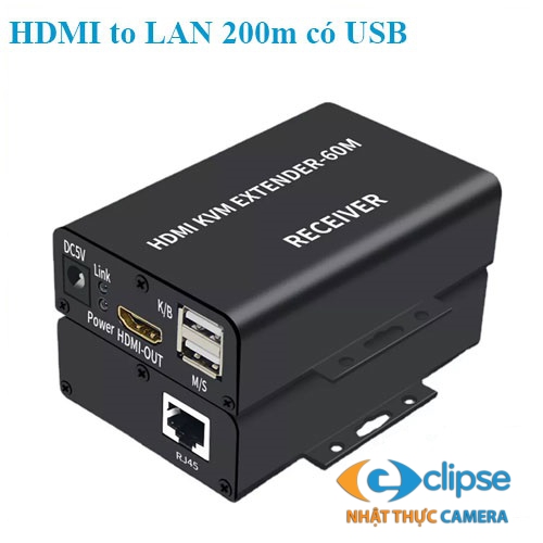 Kéo dài HDMI qua dây mạng 60m có cổng USB