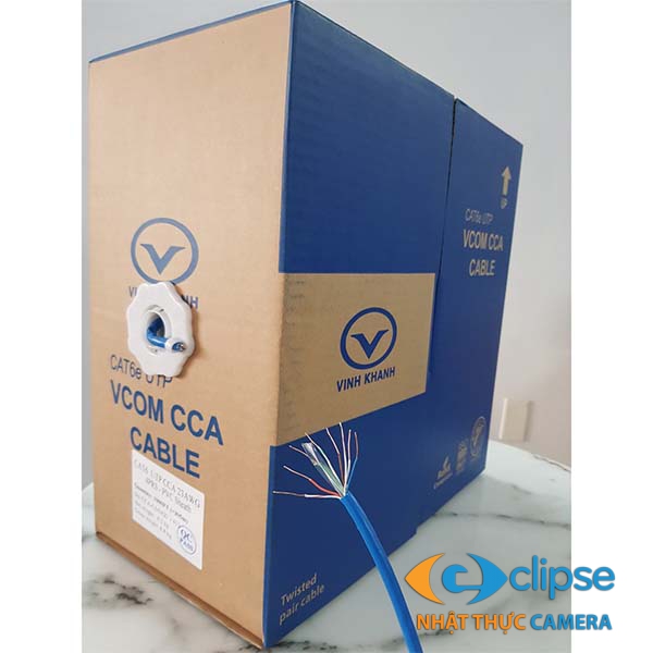 Cáp LAN CAT6E CCA UTP 23AWG 4PRS Solid - Xanh