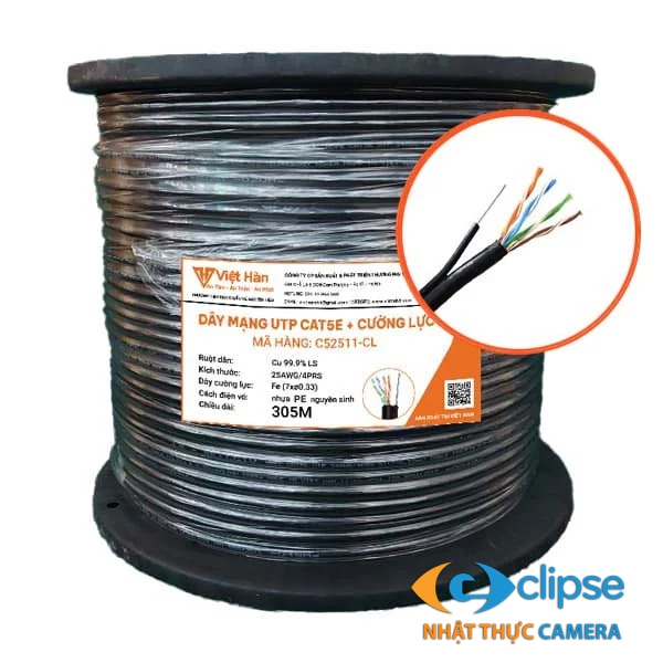 Dây cáp mạng Tiandy CAT.5E UTP DA 25AWG cường lực HDPE