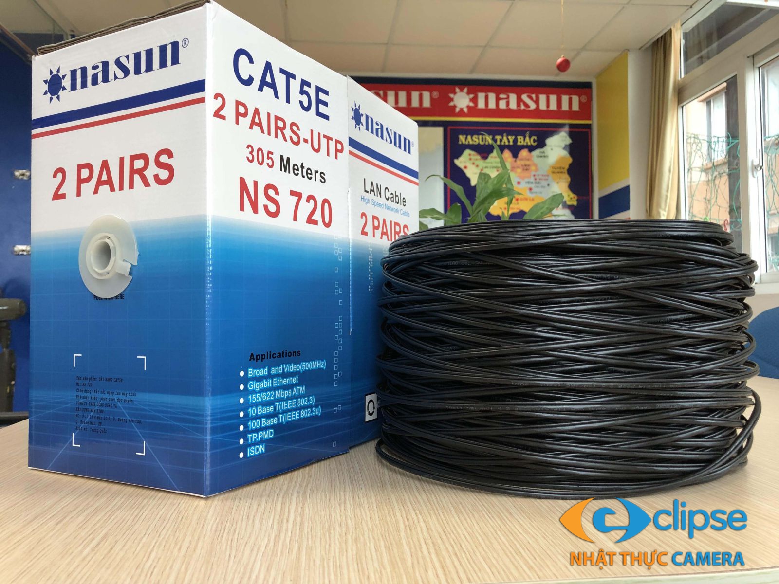 Dây mạng Nasun Cat5 Ngoài trời 4 lõi NS-720