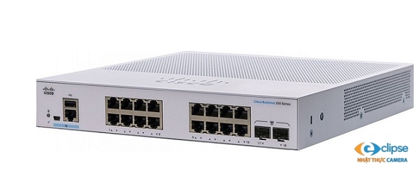 Switch PoE 16 cổng CISCO CBS250-16T-2G-EU