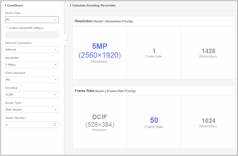 Phần mềm tính băng thông camera, dvr, nrv Bandwidth Calculator