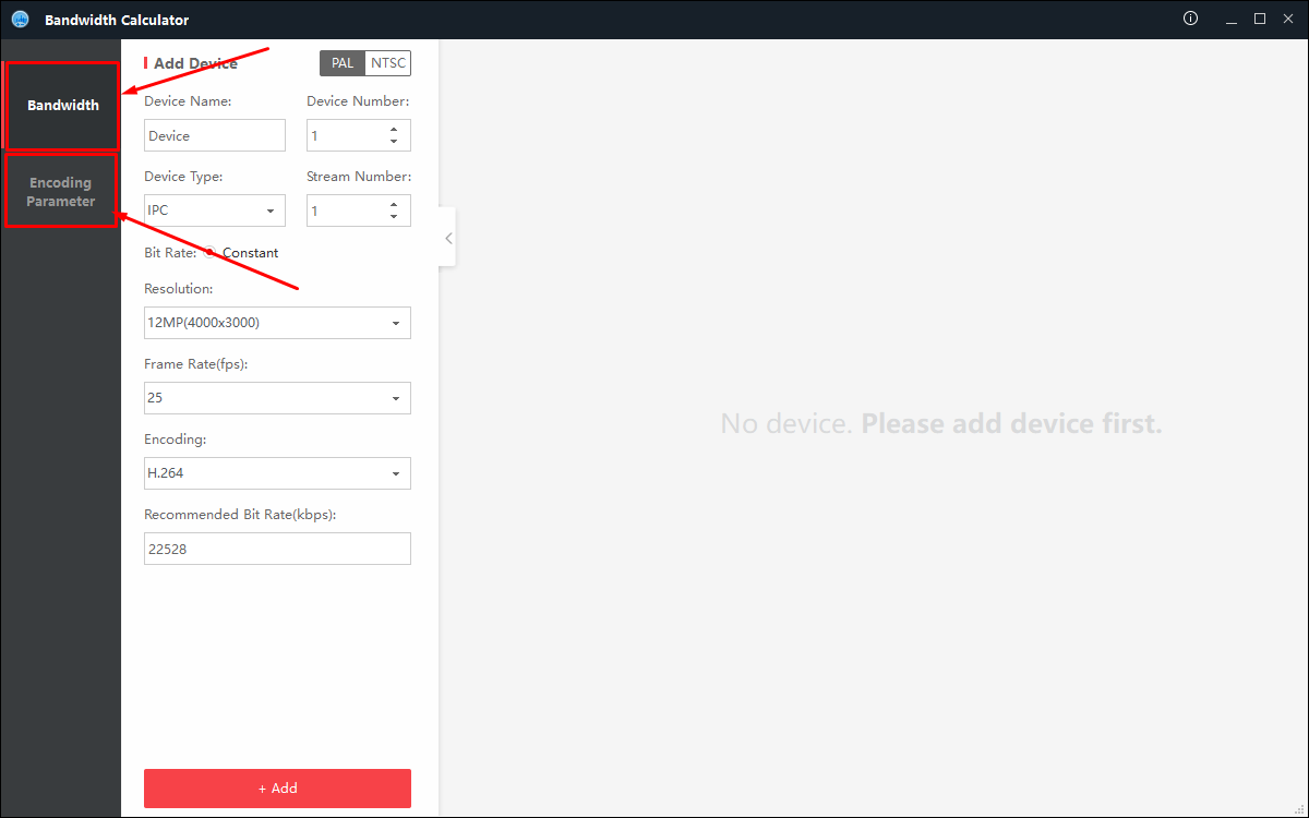 Phần mềm tính băng thông camera, dvr, nrv Bandwidth Calculator