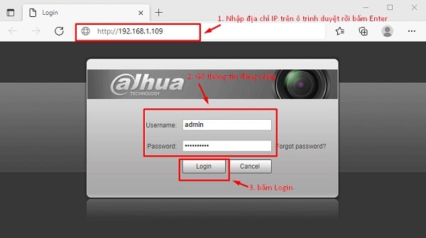 Đăng nhập Username, Password rồi nhấn Login