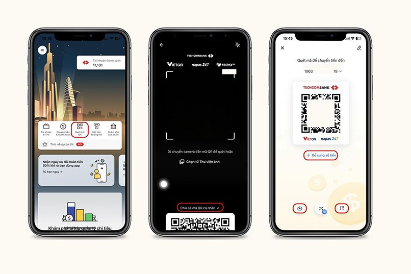 Hướng dẫn cách tạo mã QR trên ứng dụng Techcombank