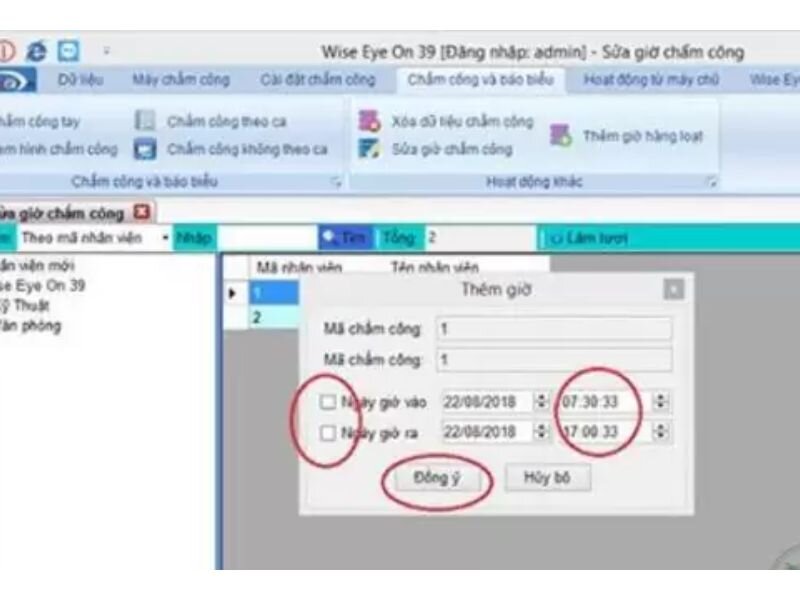 Phần mềm chấm công Wise Eye