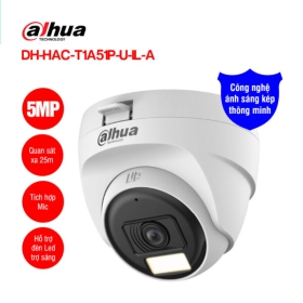 Camera HDCVI 5MP Dahua DH-HAC-T1A51P-U-IL-A