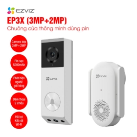 Chuông cửa thông minh EZVIZ EP3X 3MP+2MP dùng pin