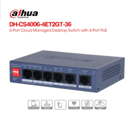 Switch Dahua 6 Cổng DH-CS4006-4ET2GT-36