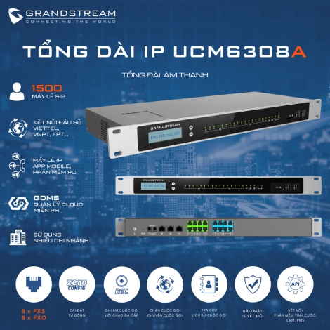 Tổng Đài IP Grandstream UCM6308A 