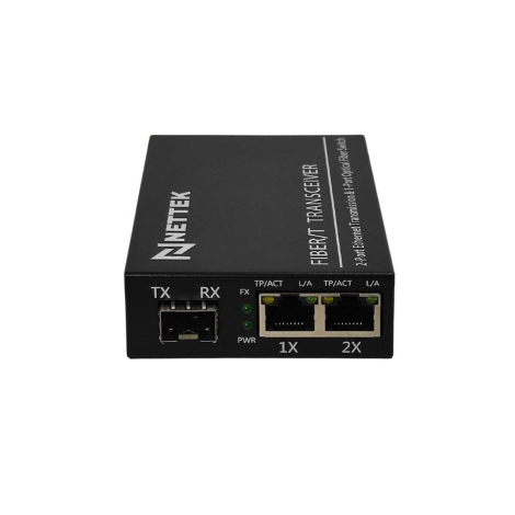 Bộ chuyển đổi quang diện dùng module SFP NETTEK NT-1G2E-SFP